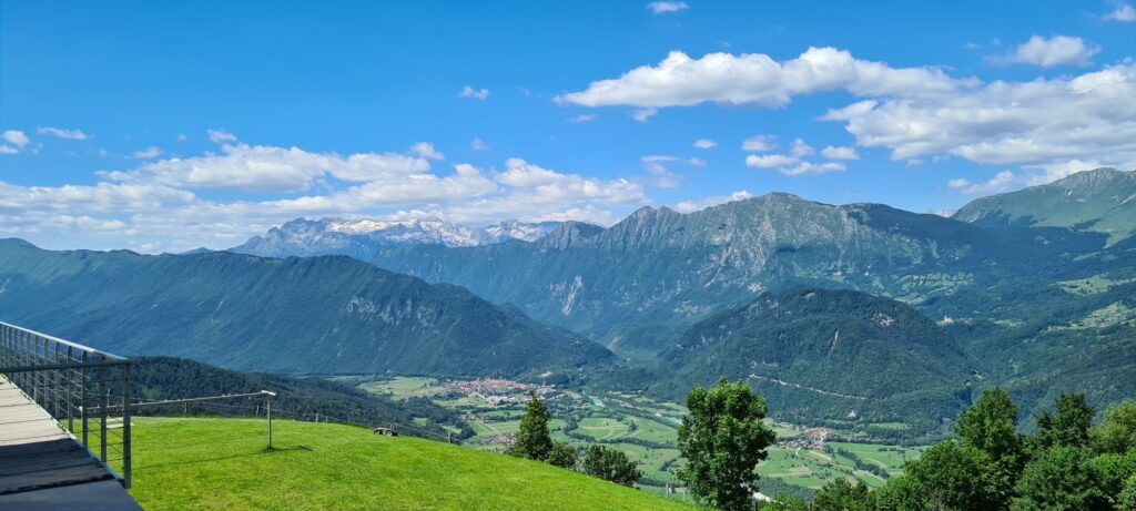 Beautiful image of Kobarid and Julian Alps, Slovenia